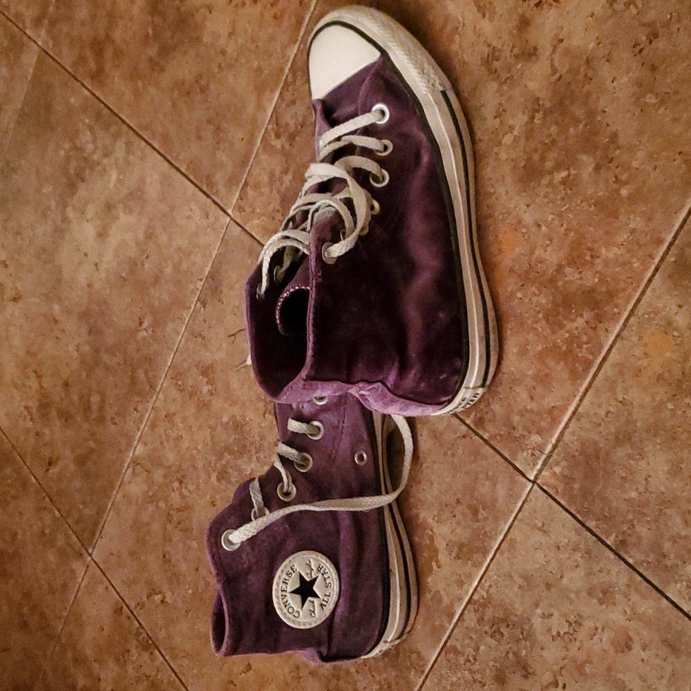 Purple velvet Chuck Taylor Converse All Stars